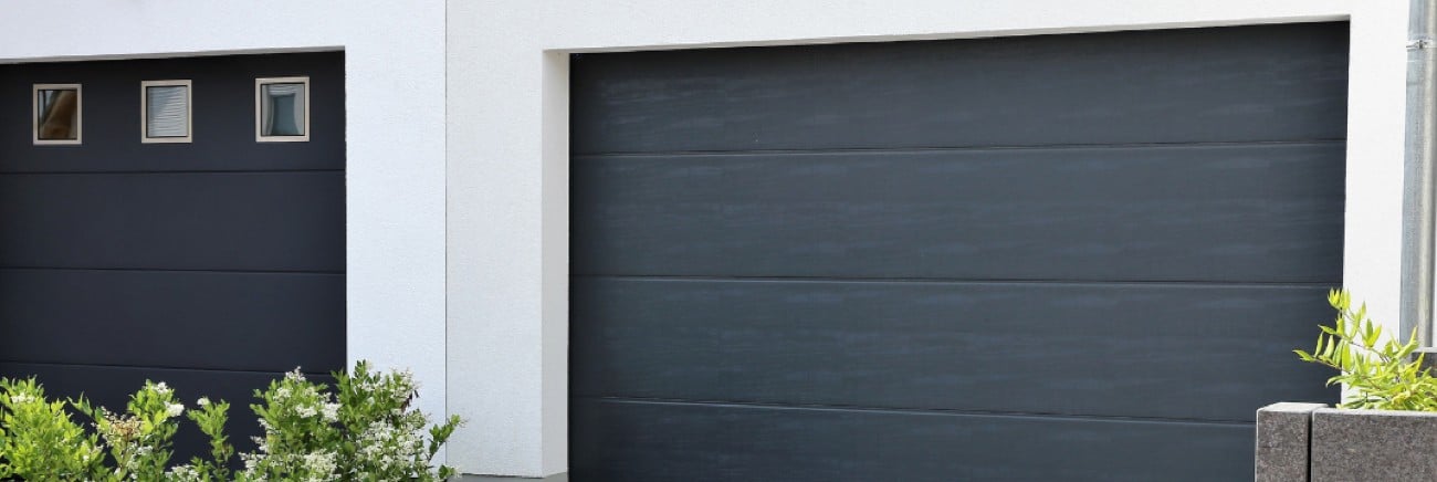 Two Black Garage Doors