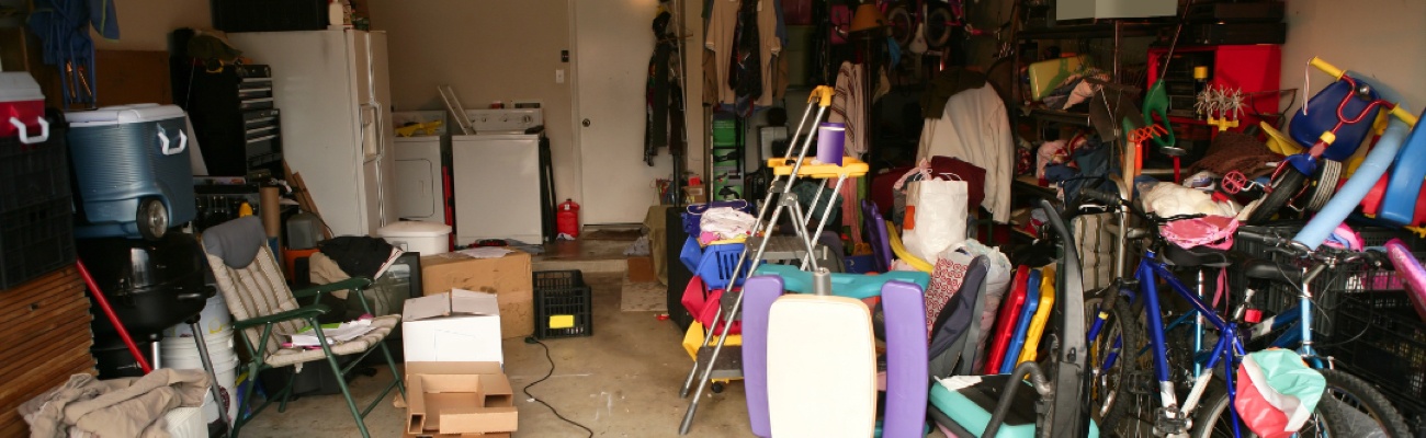Cluttered Garage Door Space Cluttered Garage Door Space